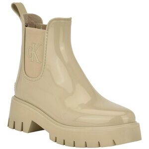 Calvin Klein Jeans Women Wende Wedge Heel Chelsea Boots Size US 10 Taupe New